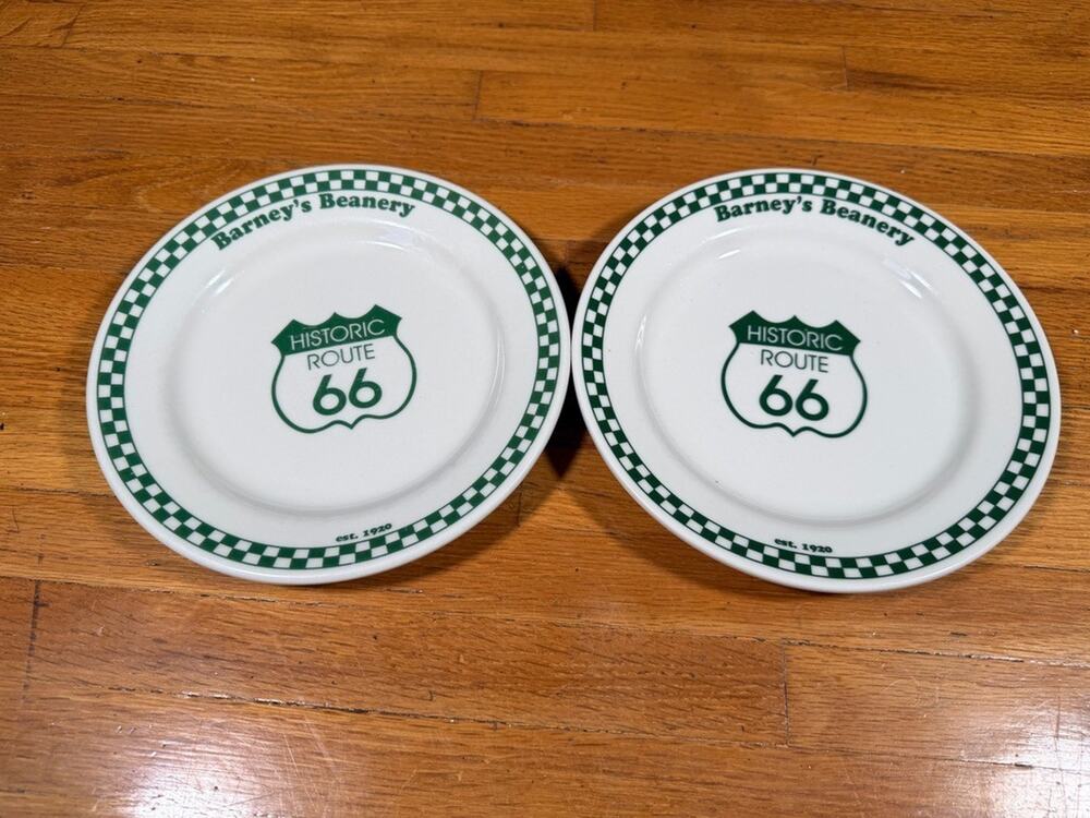 Barney’s Beanery Route 66 Homer Laughlin 7” Bowls Restaurant Ware Set of 2